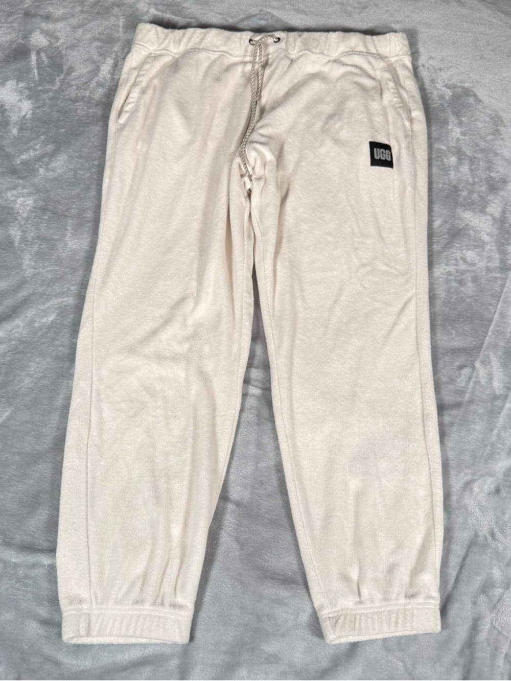 UGG Malachi Fleece Jogger Pants Mens 2XL 30” Tapered Drawstring Beige